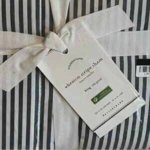 NEW 36 x 20" Pottery Barn Navy Blue KING Wheaton Stripe Sham Percale Pillow Sham